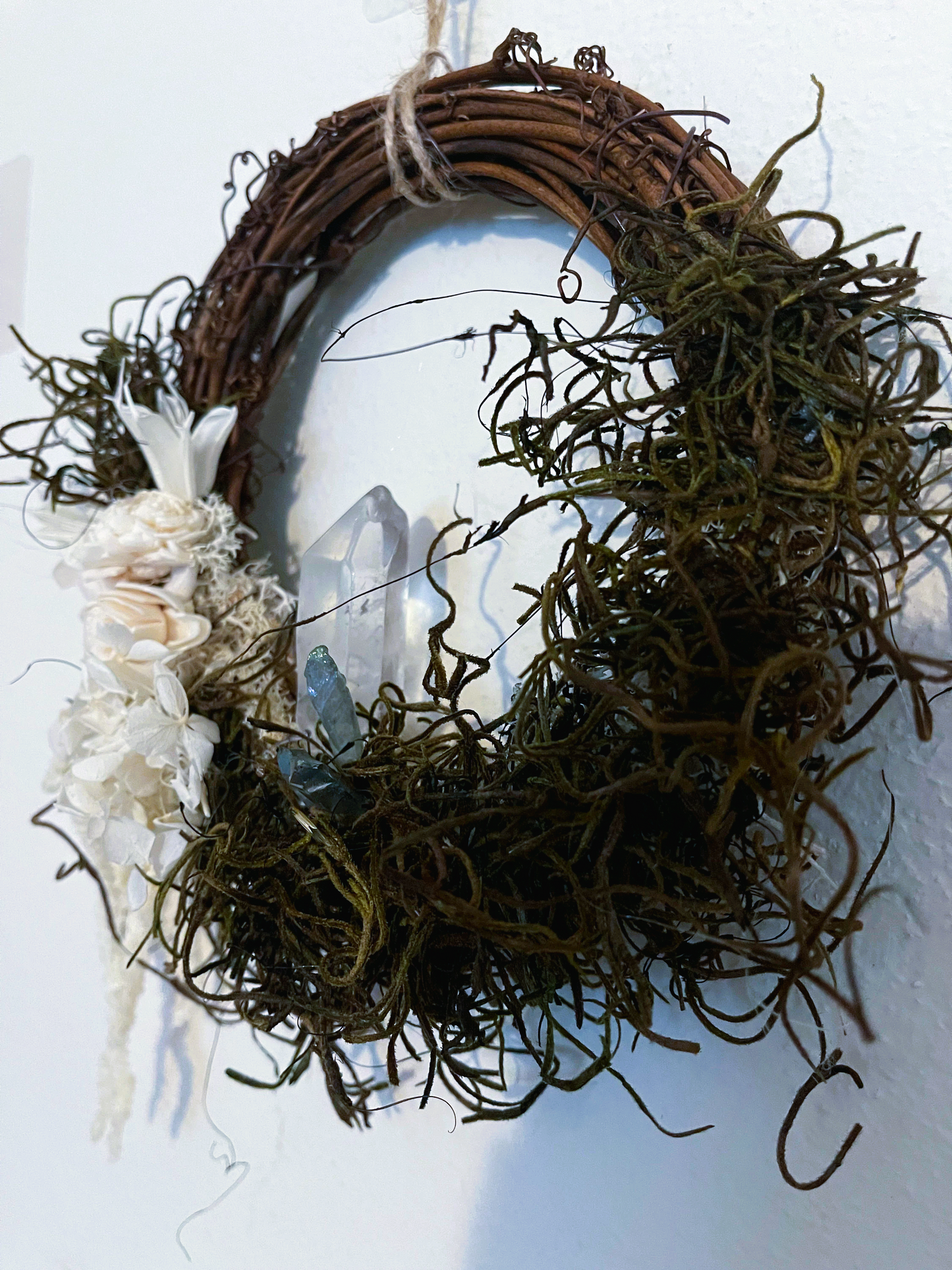 Dried Floral Crystal Wreath