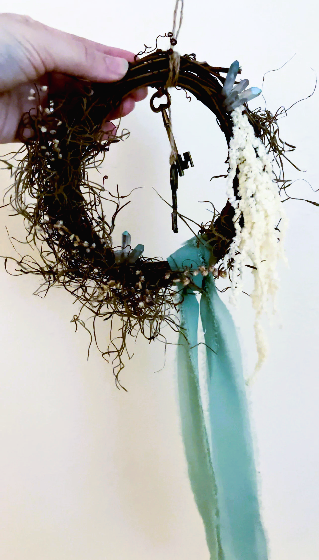 Dried Floral Crystal Wreath