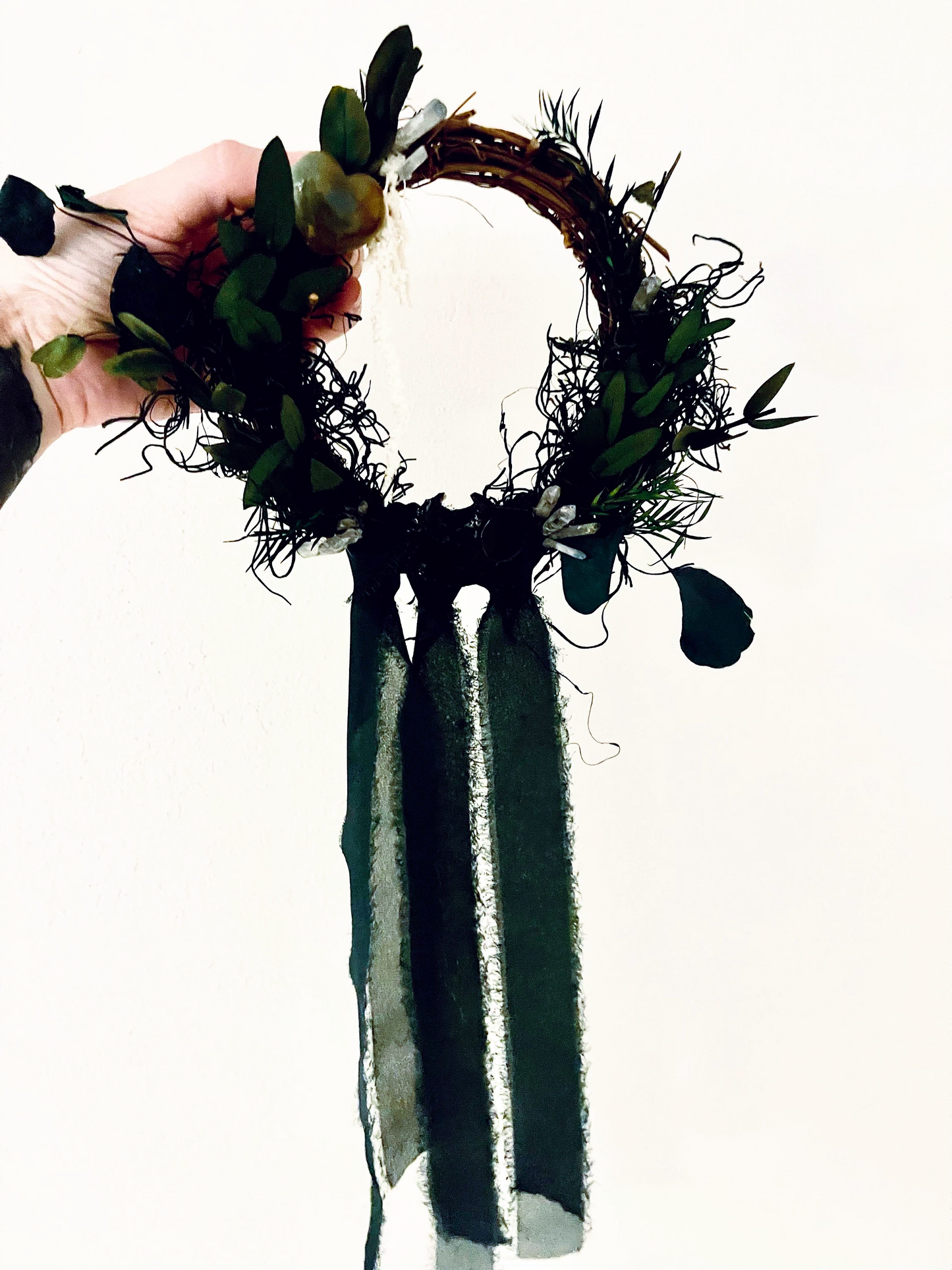Dried Floral Crystal Wreath