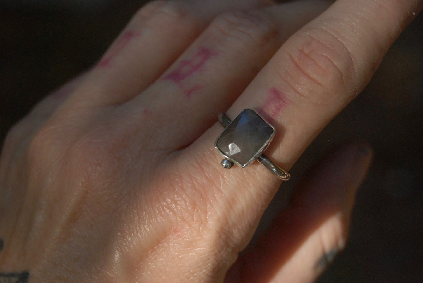 Rusty Blue Sapphire Ring sz-7.75