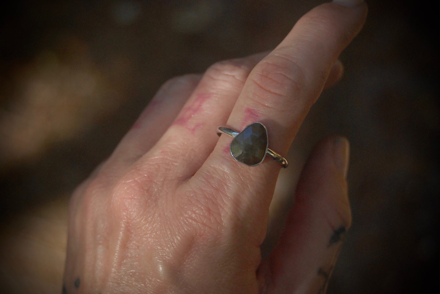 Olive Sapphire Ring sz-9.75
