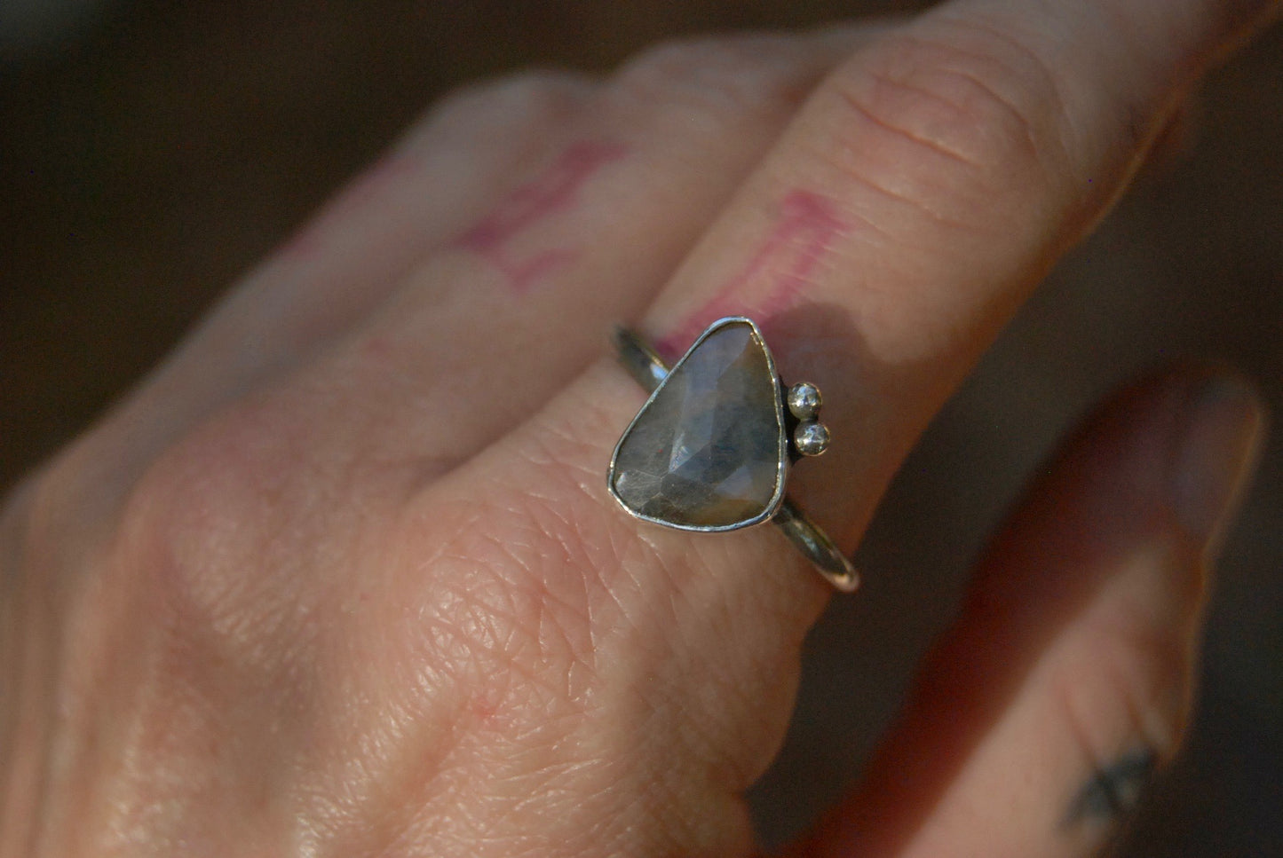 Blue Green Sapphire Ring sz-11