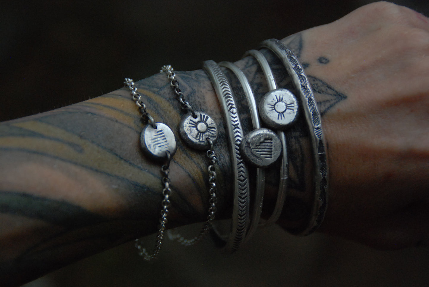 Rustic rain chain bracelet