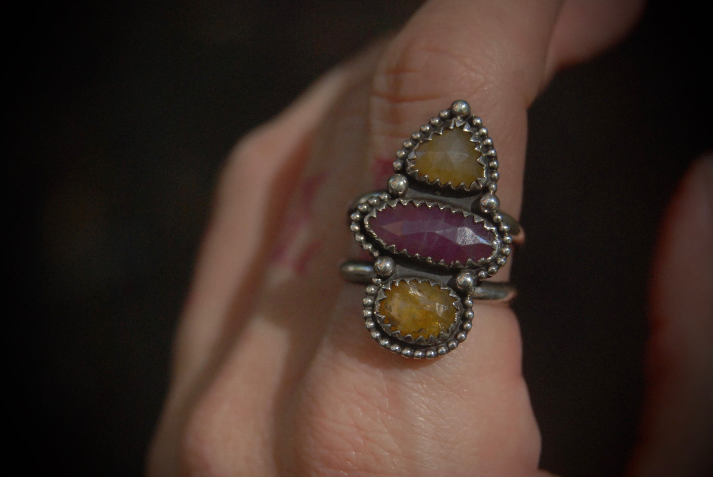 Sun Sapphire Ring sz- 7.25