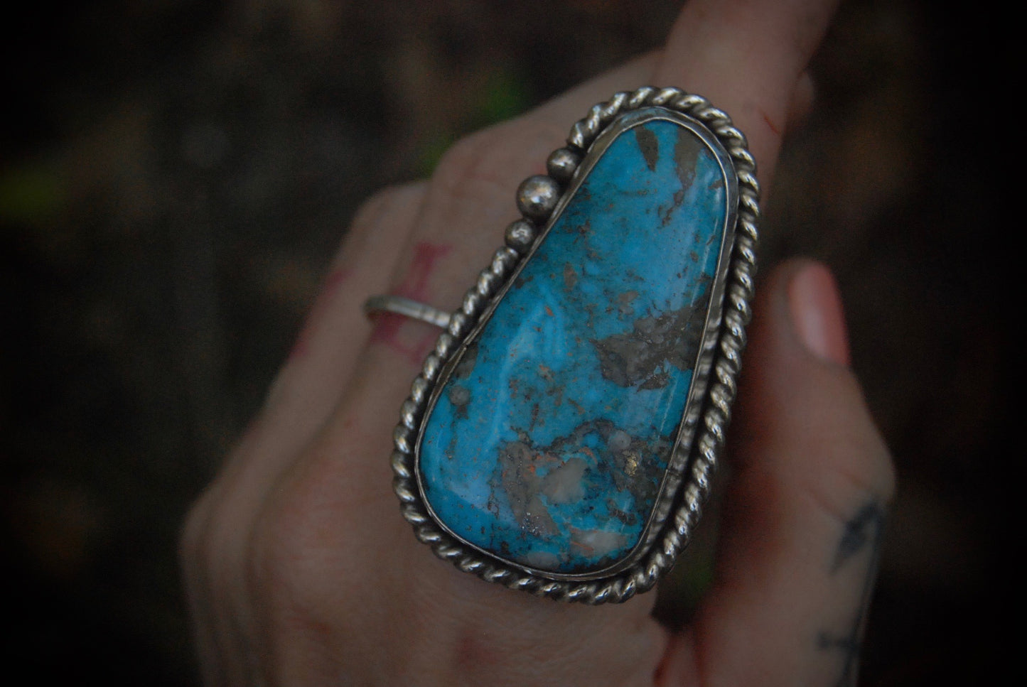 Large Turquoise Ring sz-7.5