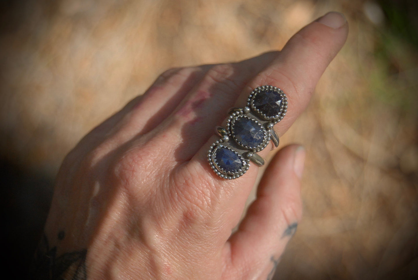 Dark Blue Sapphire ring sz-6