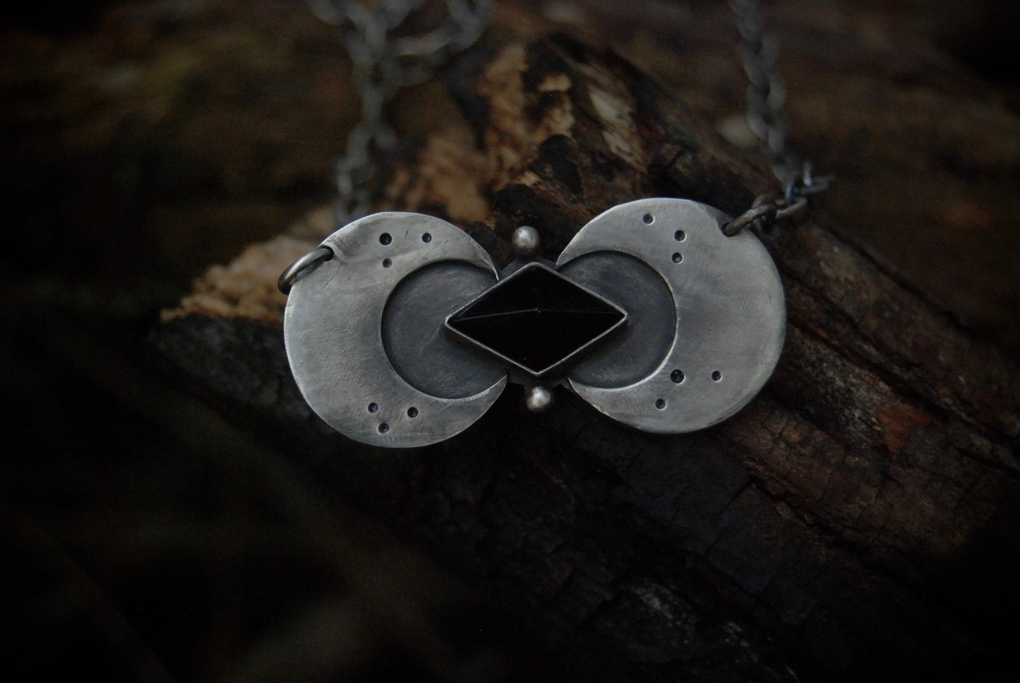 double crescent necklace