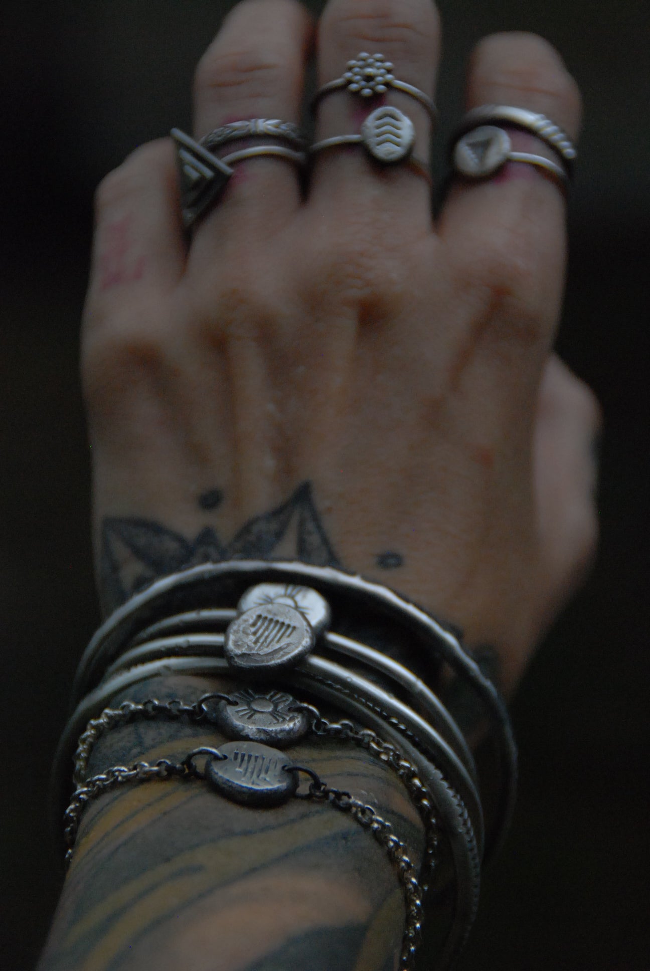 Rustic rain chain bracelet