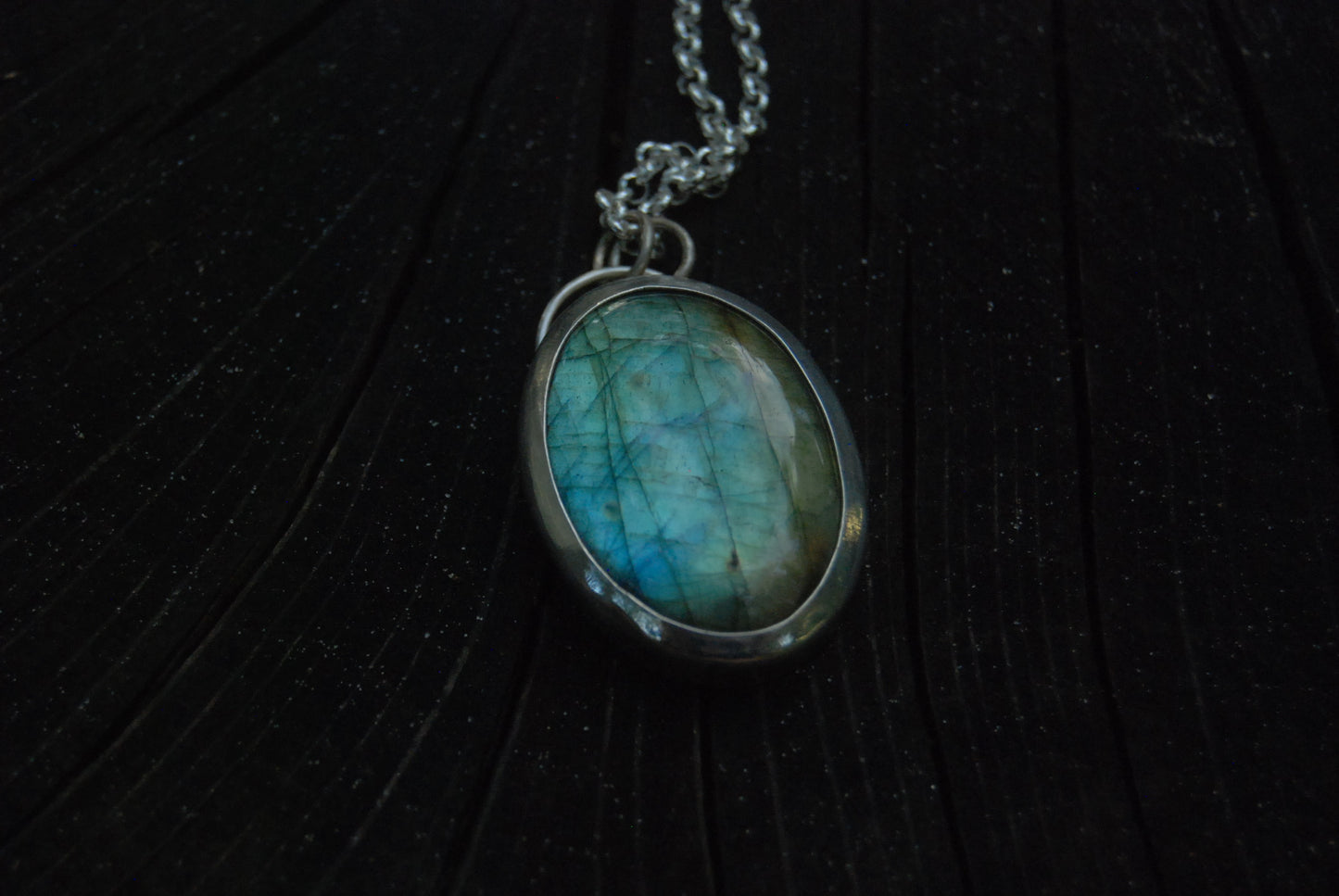 Blue oval pendant