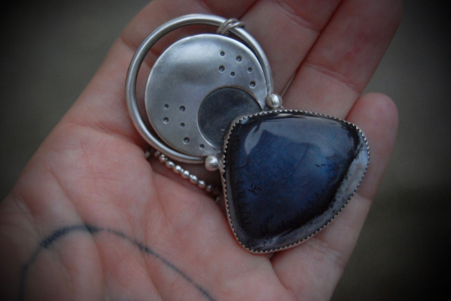 Dendritic Moon Drop Pendant