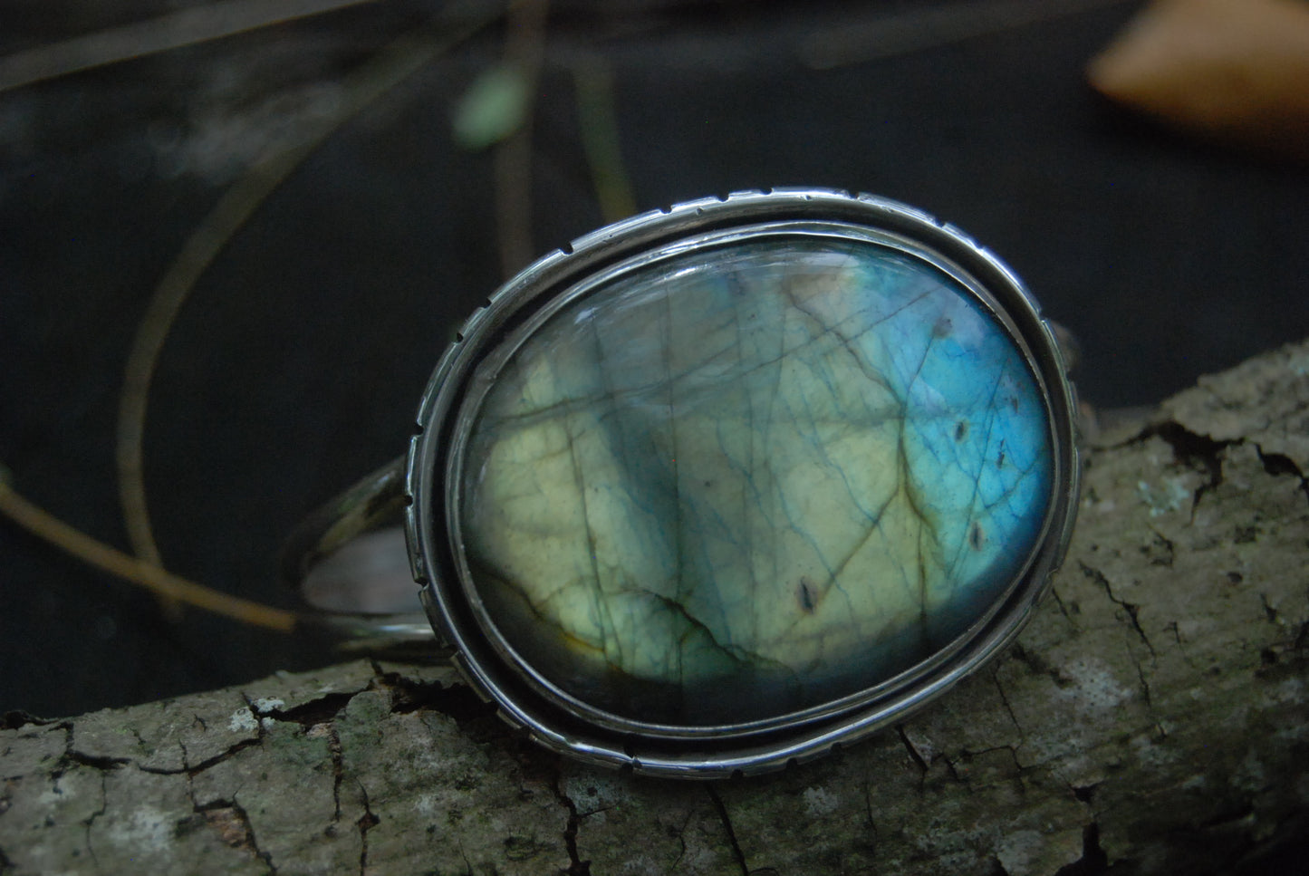 Huge oval labradorite cuff