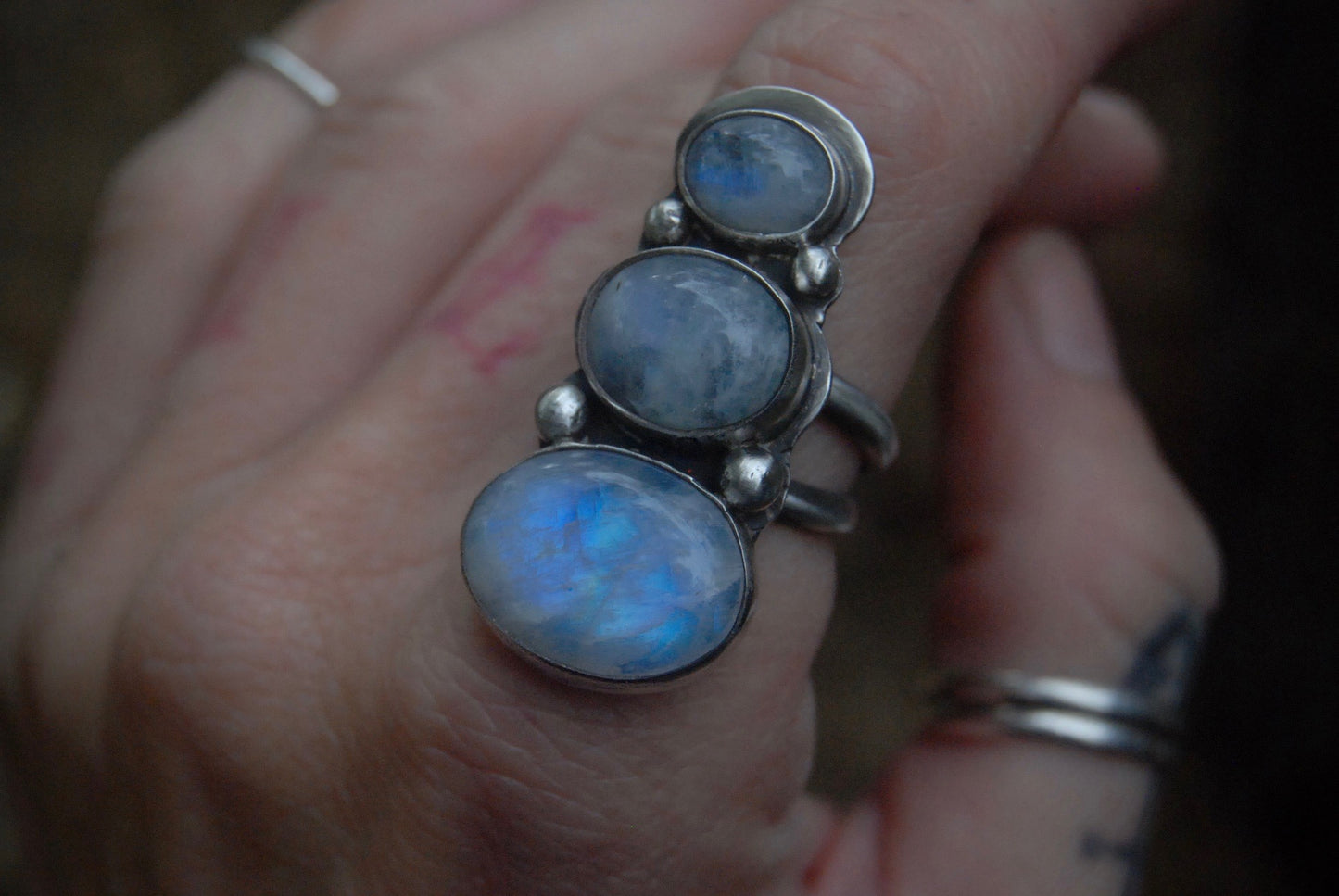 Bubble moonstone ring