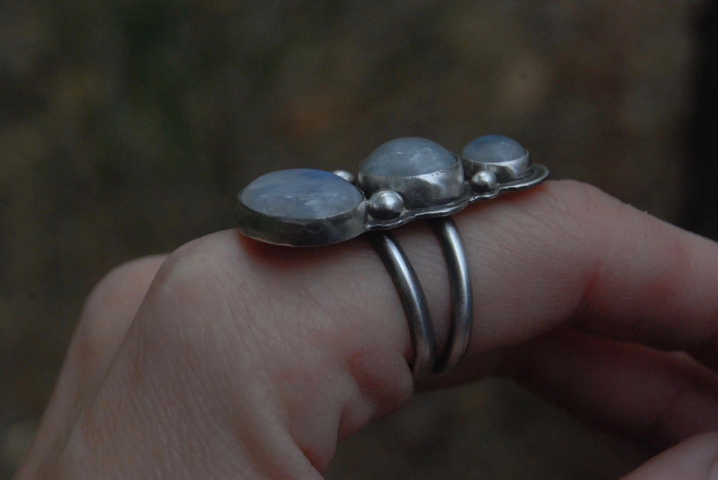 Bubble moonstone ring