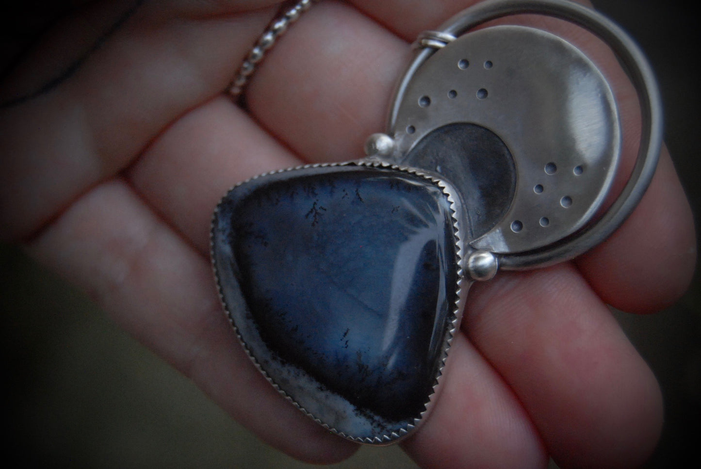 Dendritic Moon Drop Pendant