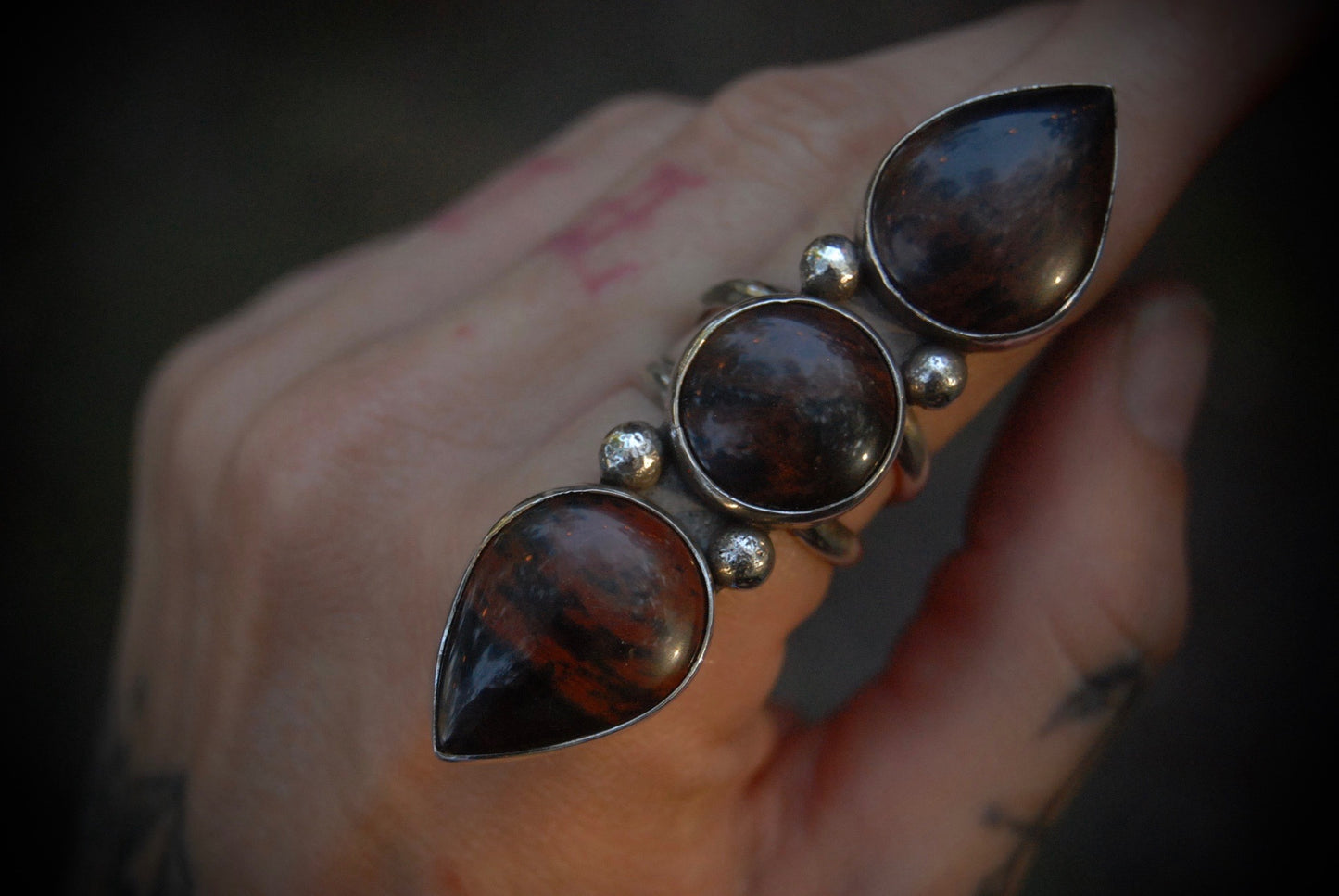 Obsidian Ring sz-8.75