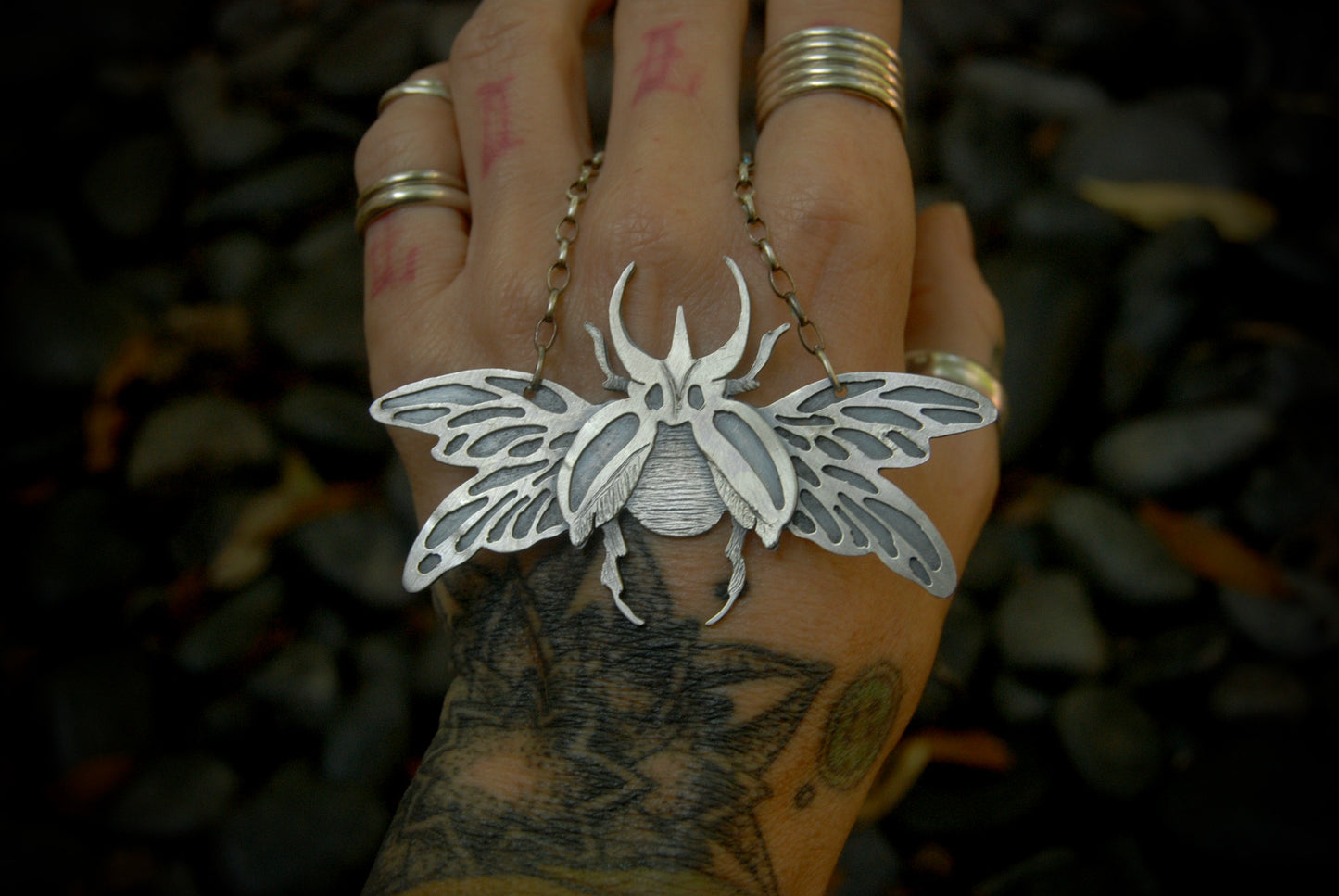 Chalcosoma Chiron Beetle Necklace