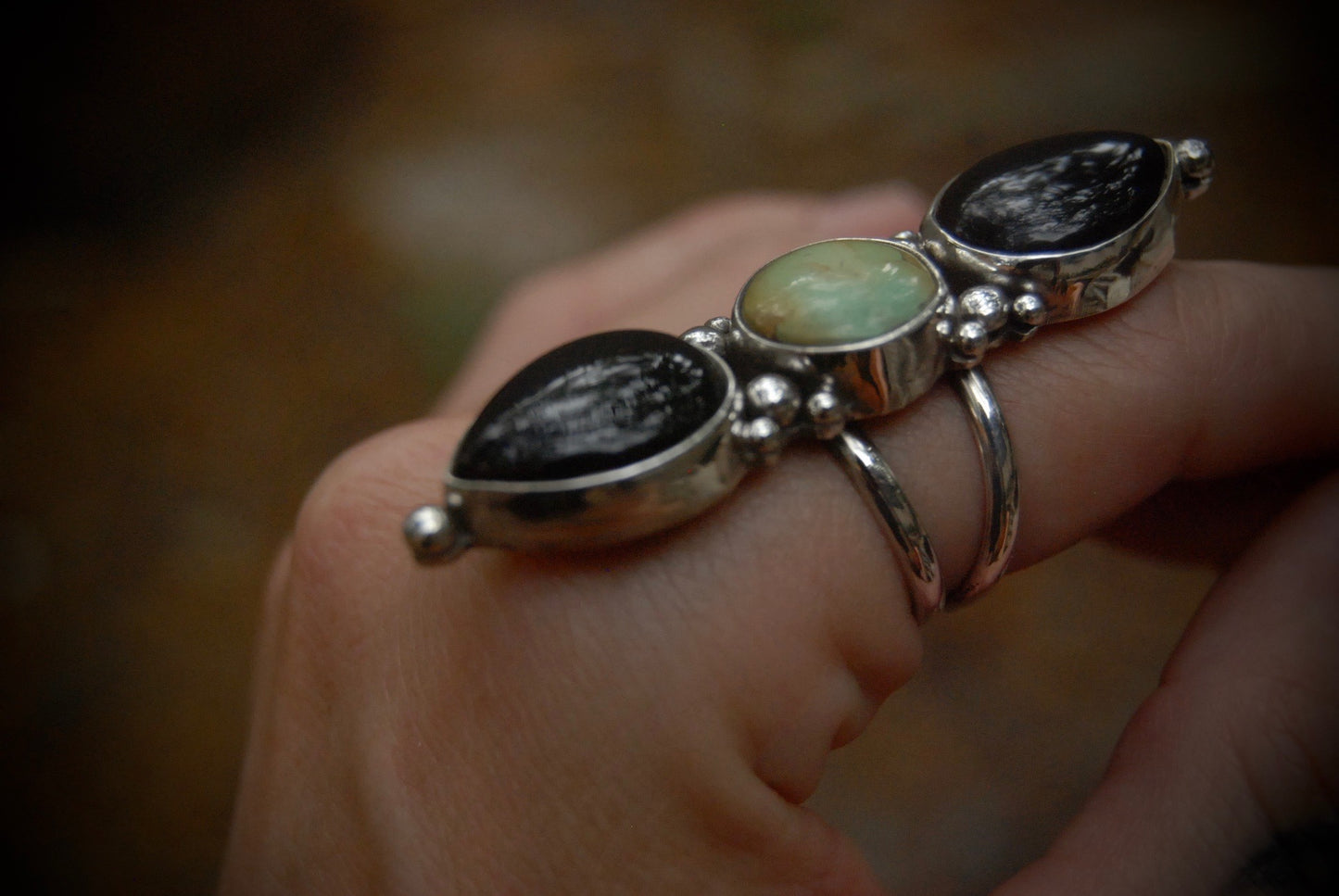 Turquoise and Onyx SZ- 7.25
