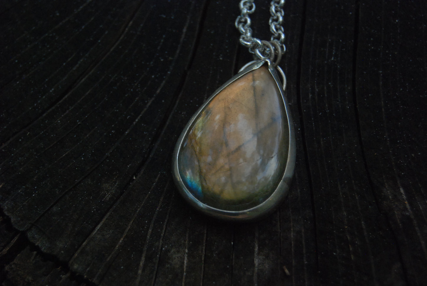 Tear drop peach pendant