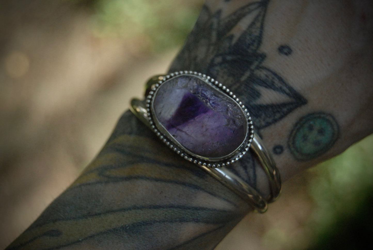 raw amethyst cuff