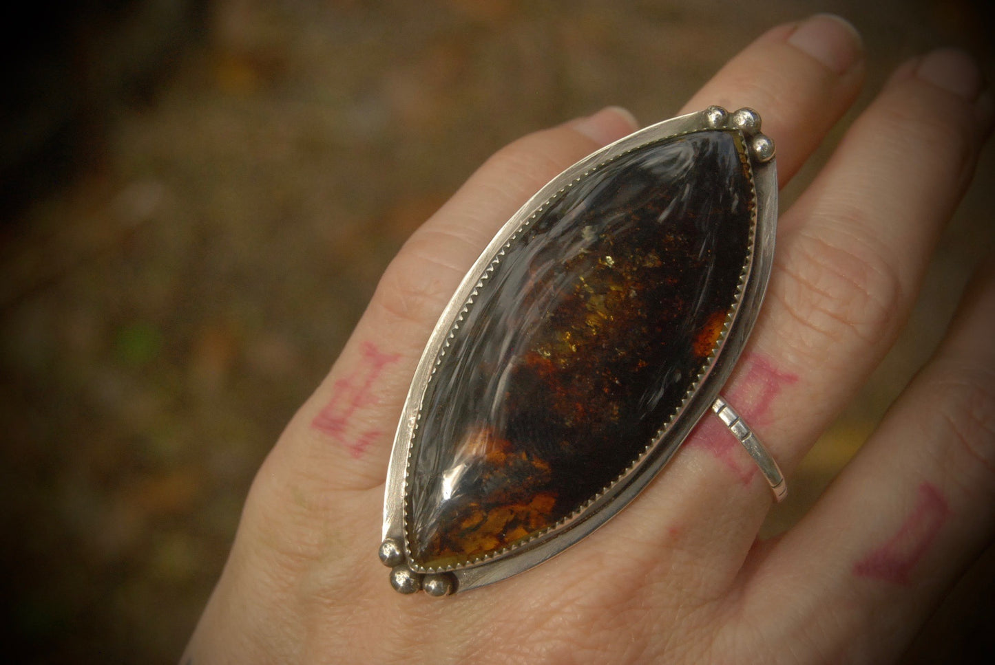 Large Marquise Amber sz-5.5