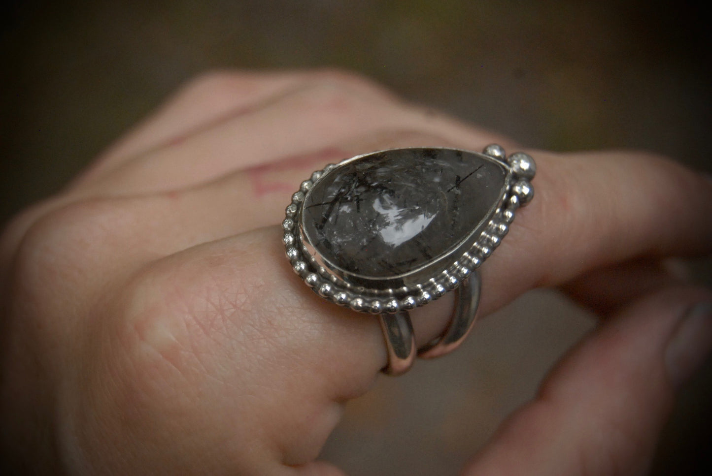 Rutilated Quartz Ring sz-8