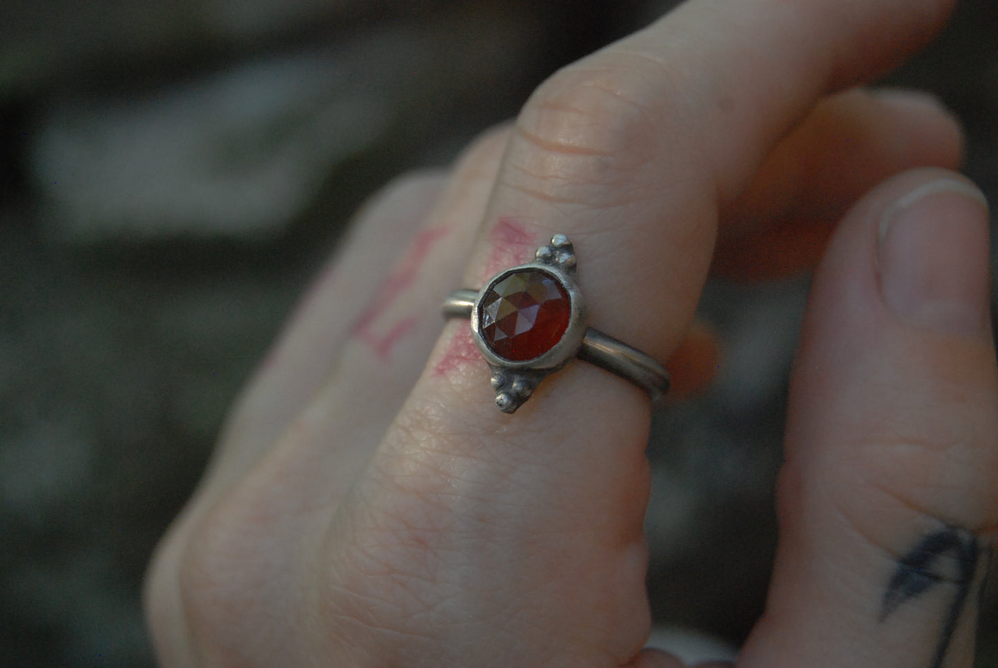 Garnet Stack ring Sz- 6.5