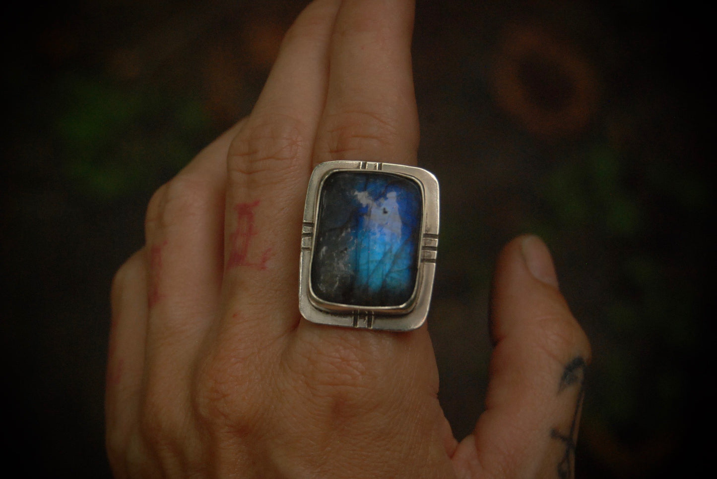 Dark Blue Square Ring sz-9.5