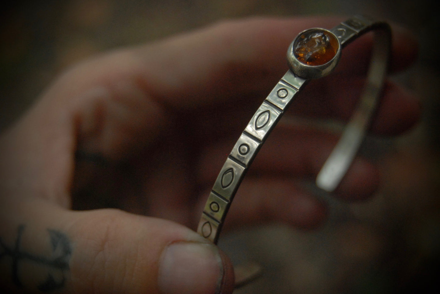 Amber Stamped Cuff/Upper Arm Cuff