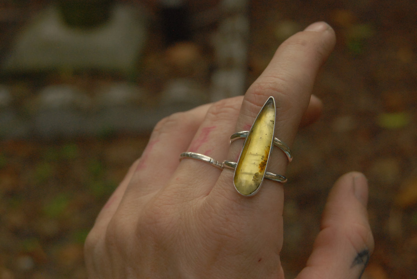 Slender Tear Drop Ring sz-7.25