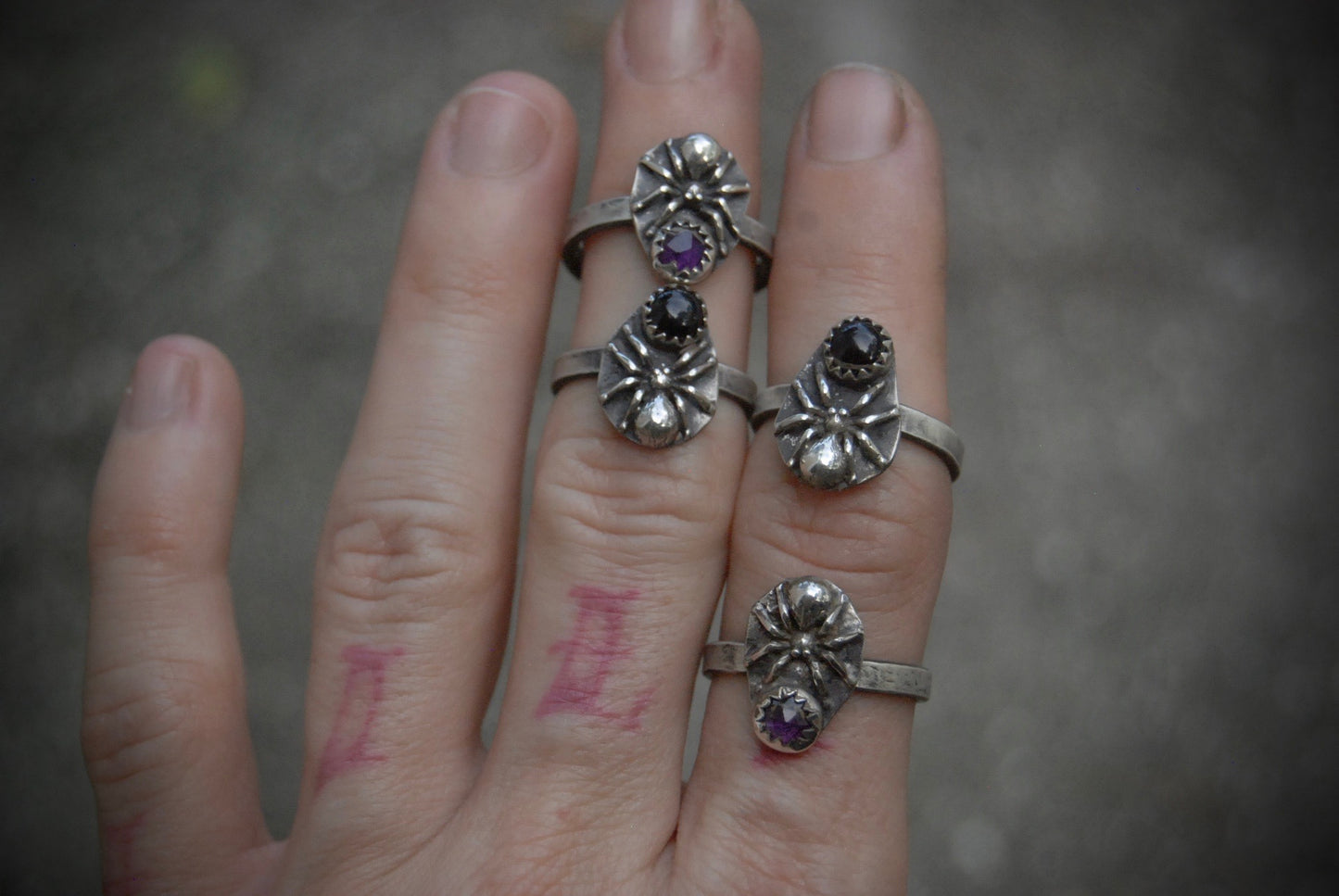 amethyst spider ring |size-6.5|