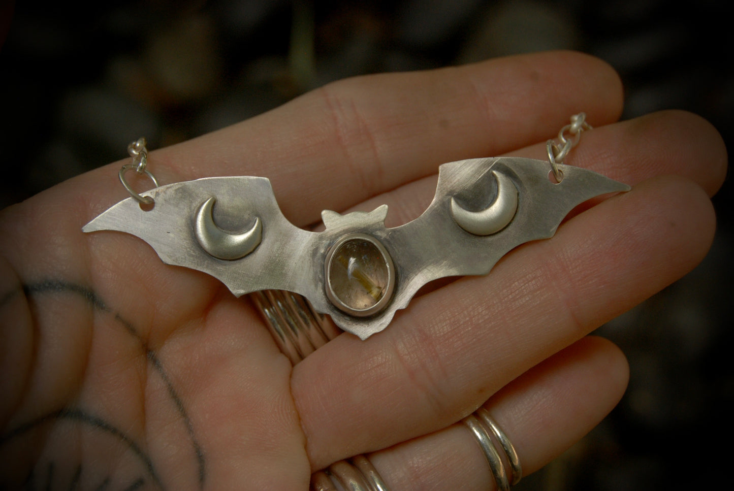 Rutilated Quartz Bat