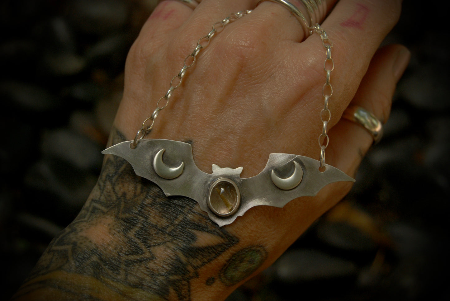 Rutilated Quartz Bat