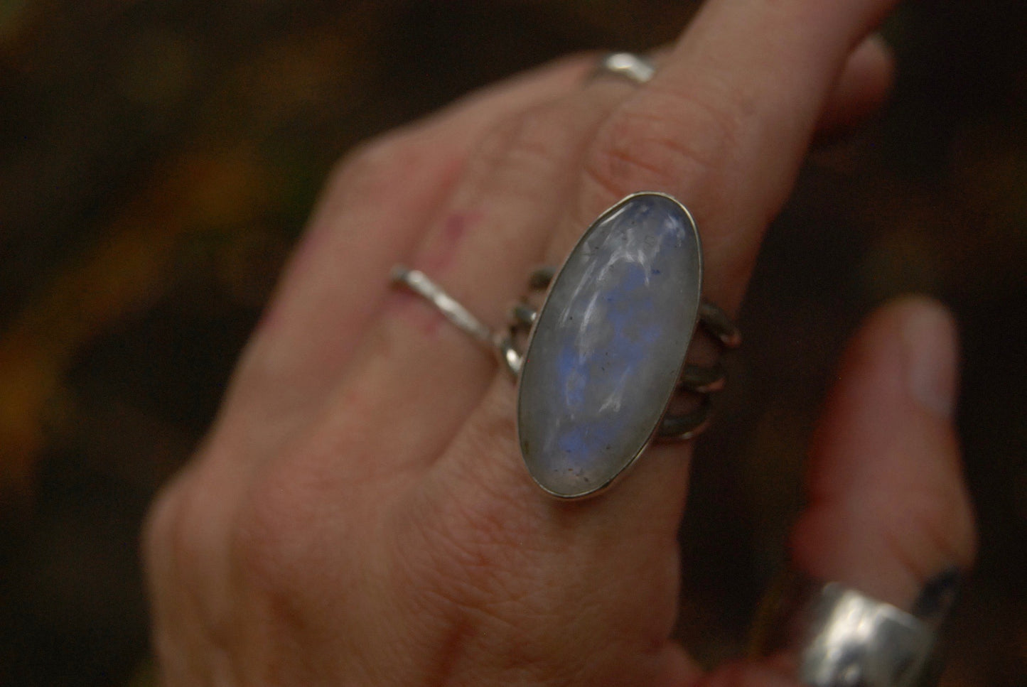 Slender Moonstone Ring sz-9.25