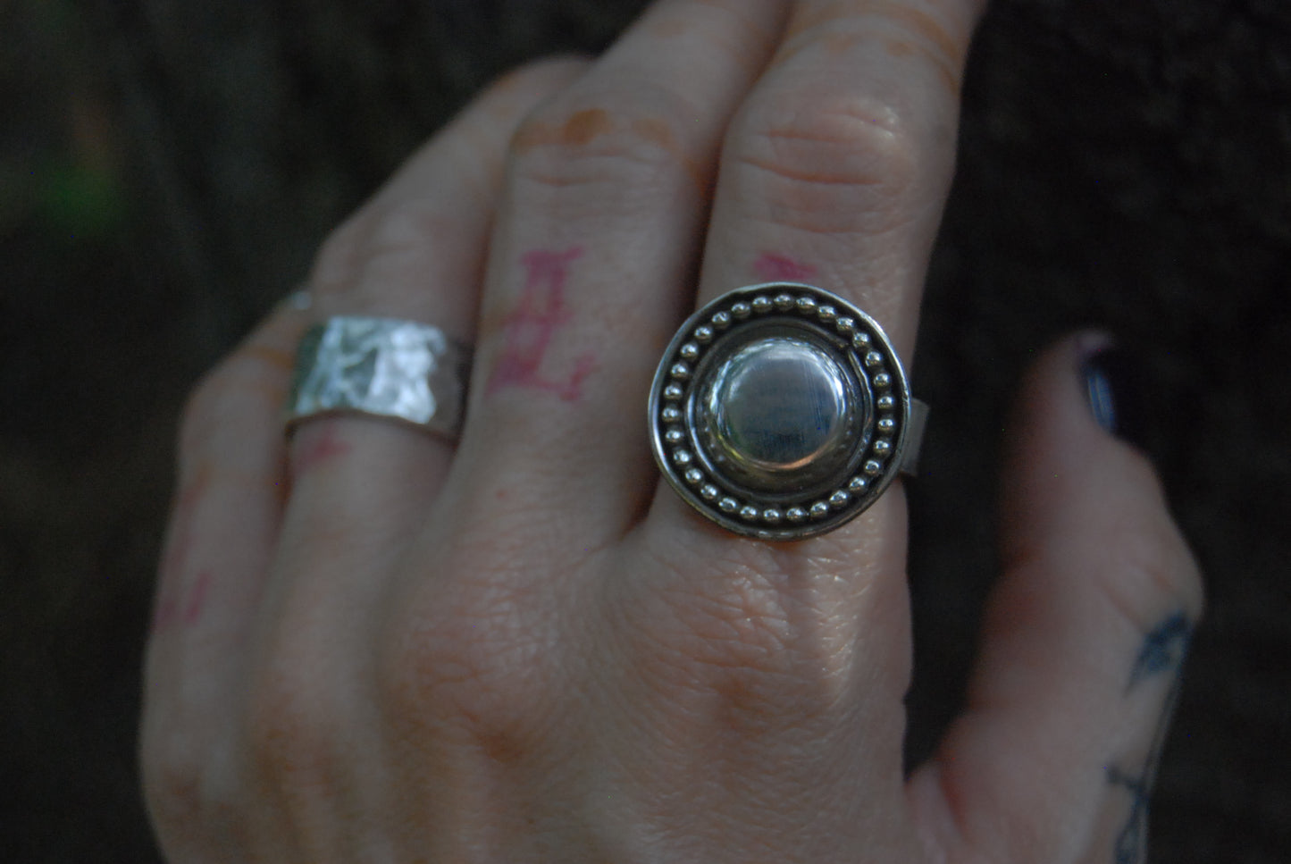 Silver sun ring