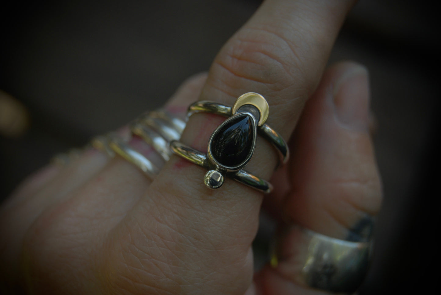 Moon Drop Ring sz-8.5