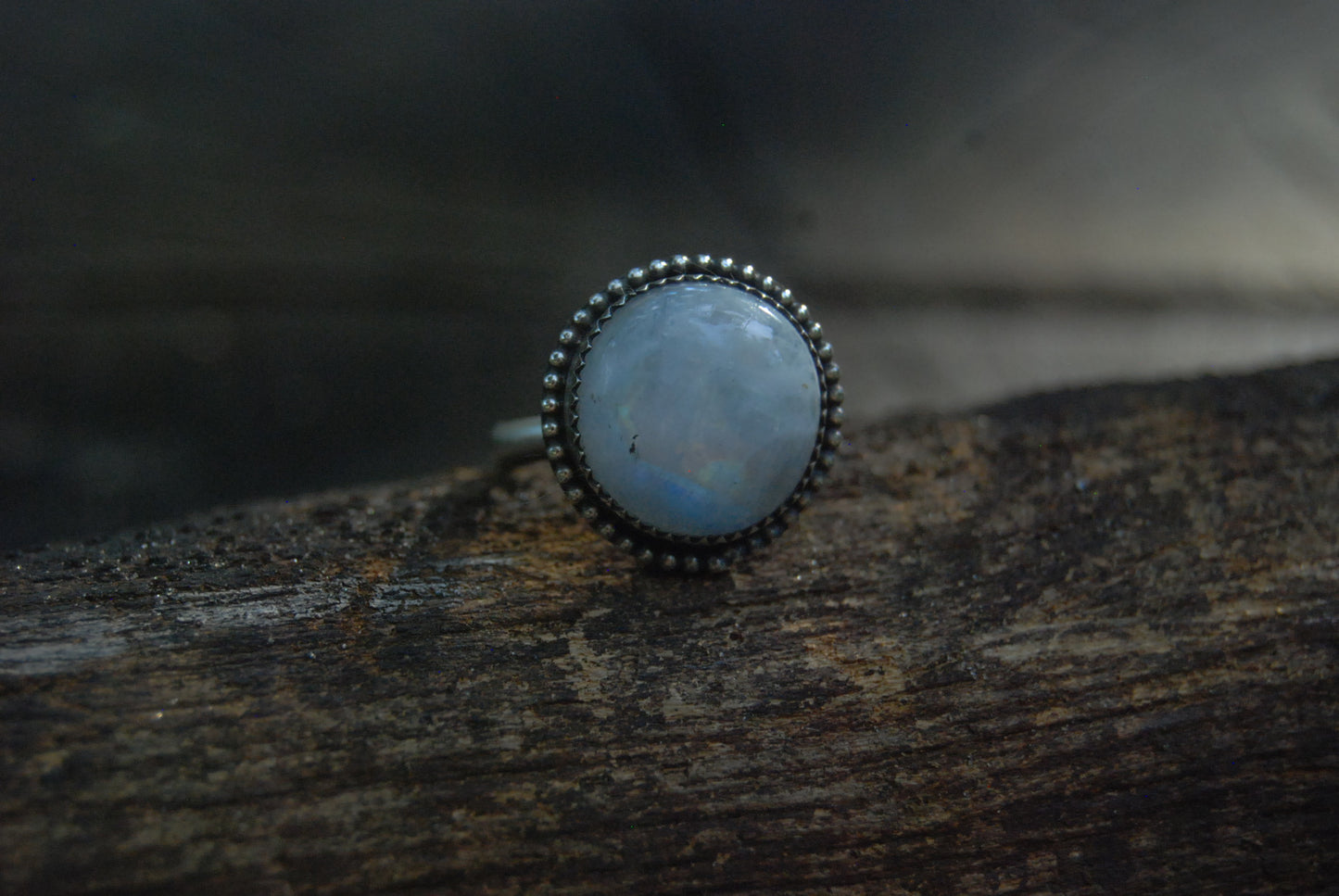 Simple moonstone ring