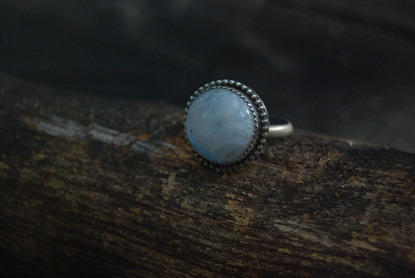 Simple moonstone ring