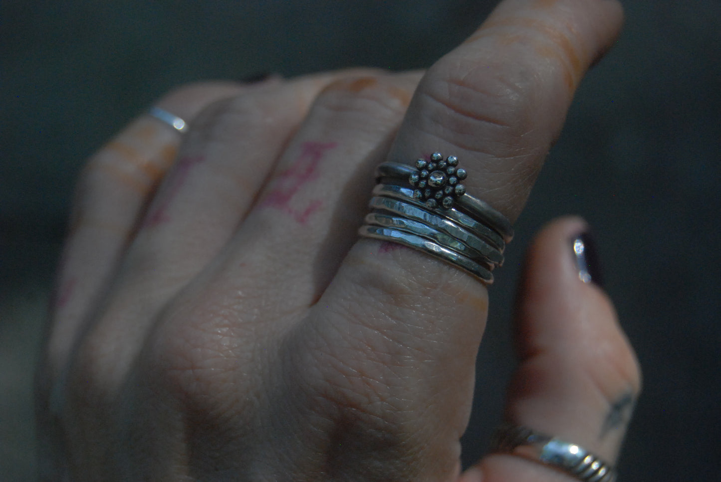 Simple sun stack ring