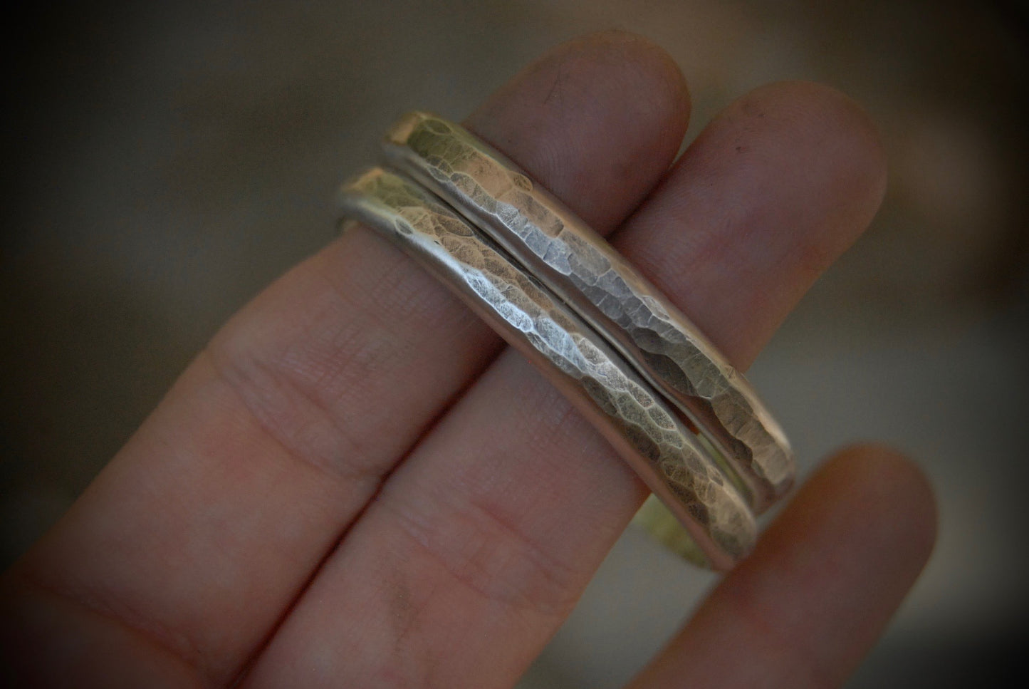 Large Hammered hoops