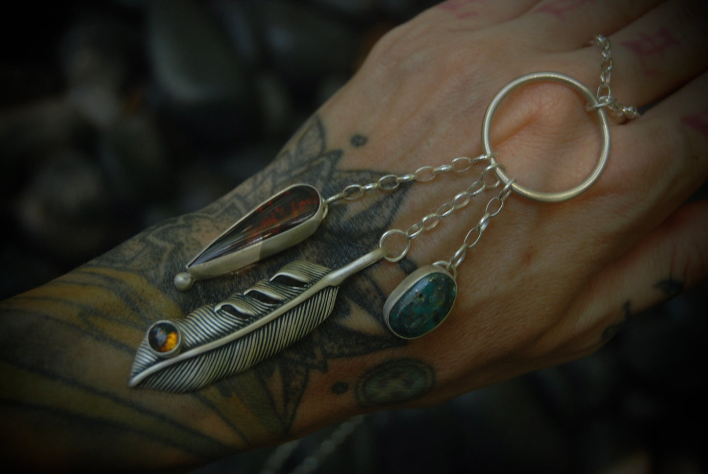 Amber and Turquoise Talisman