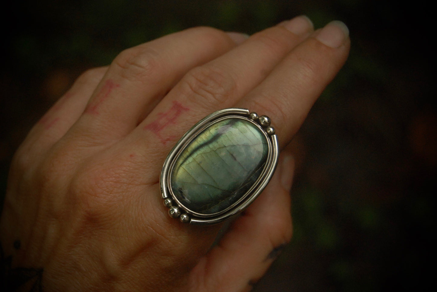 Green Lab Ring sz-8.5