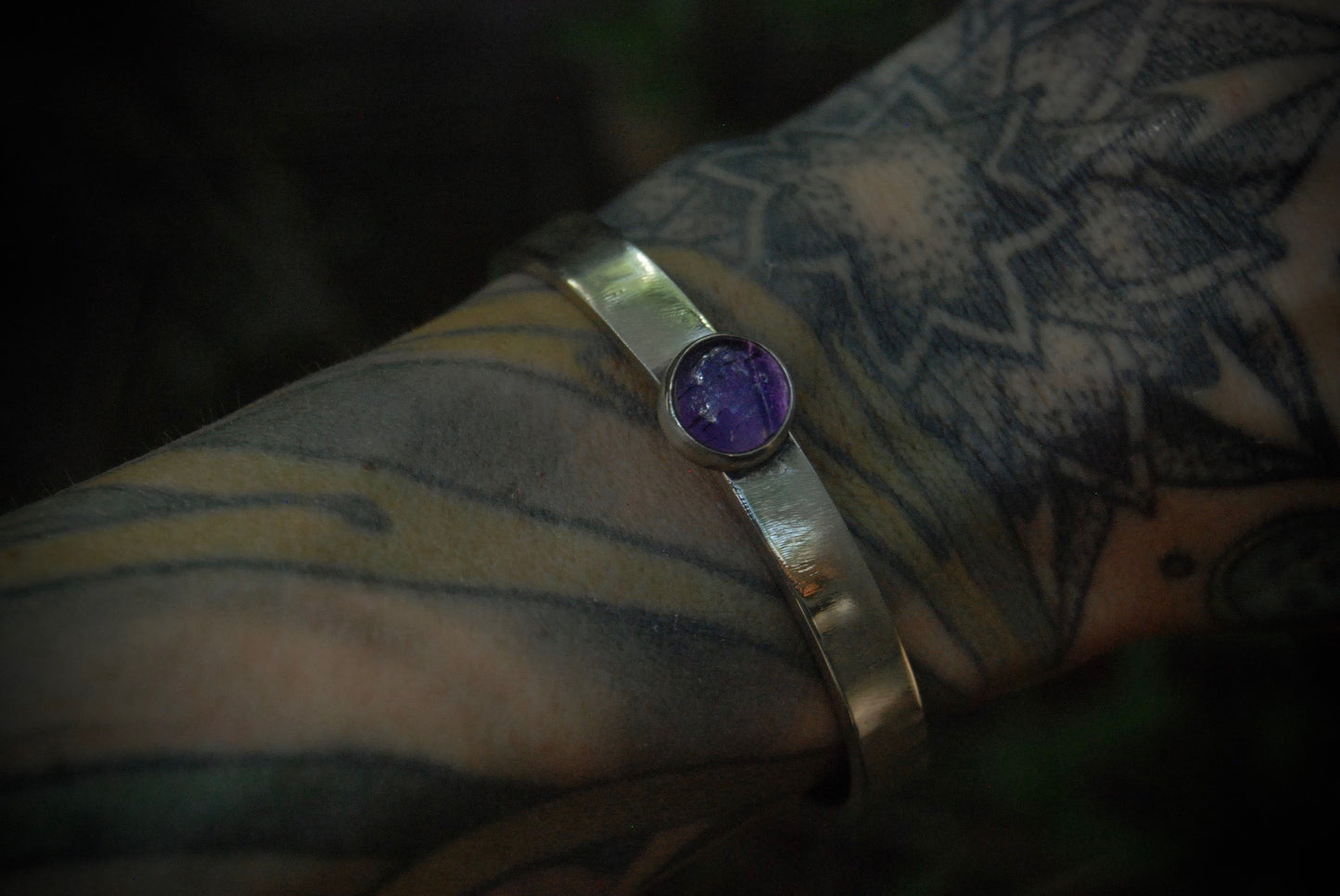 amethyst stacking cuff