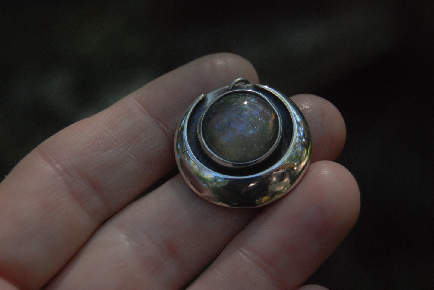 Purple Lab Moon Necklace