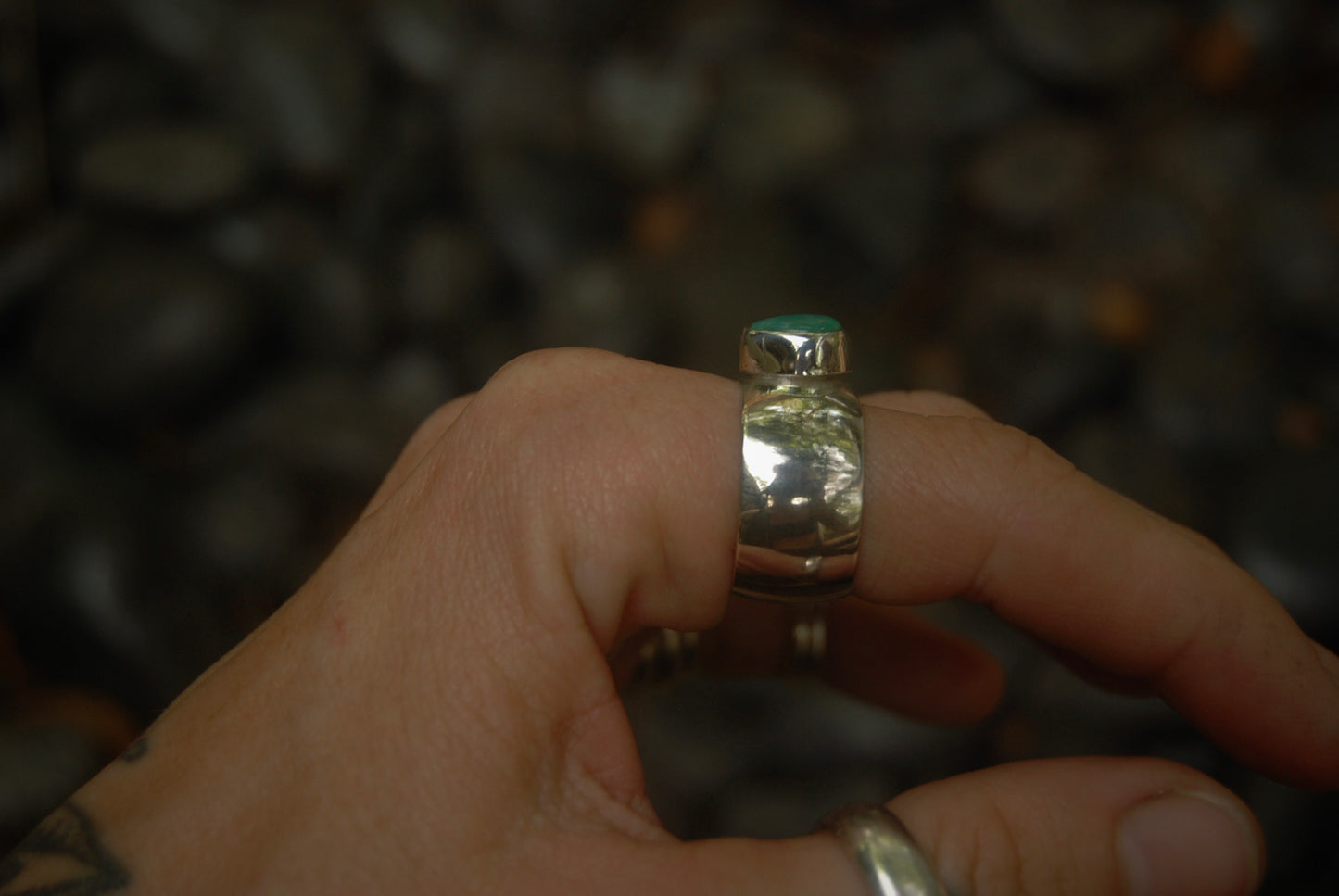 Turquoise Thick Band Ring sz6.5