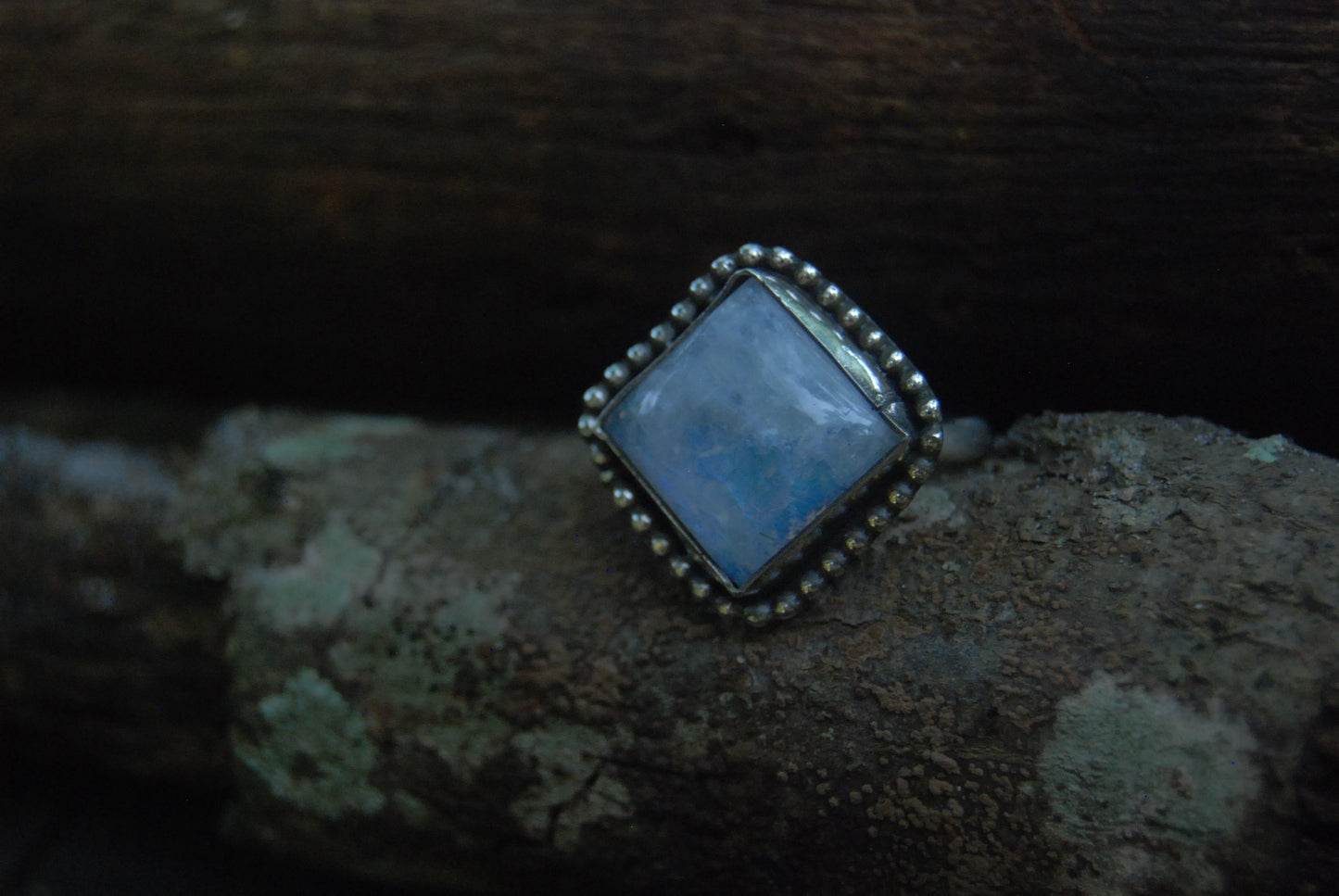 Diamond moonstone ring