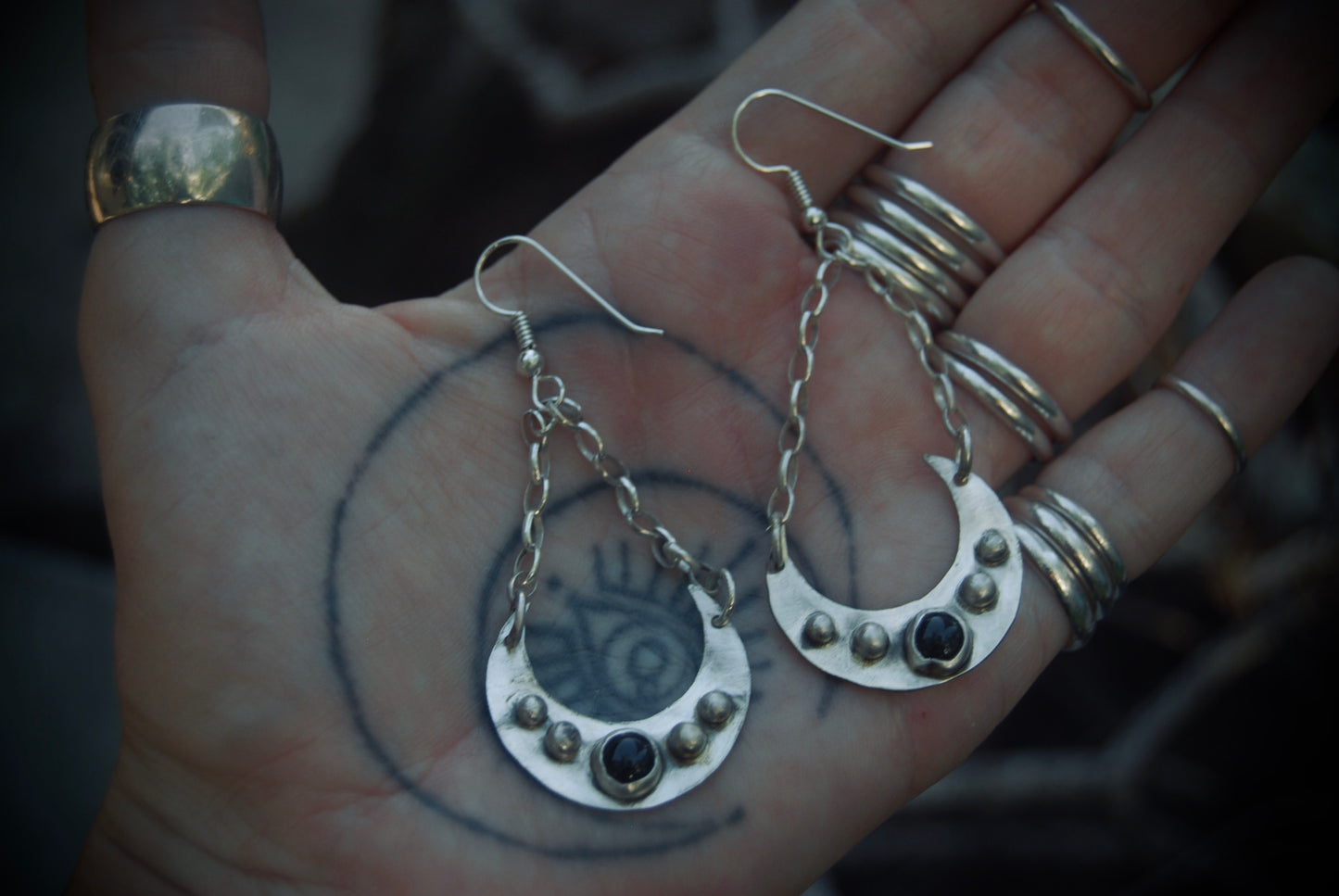 Small Moon Earrings
