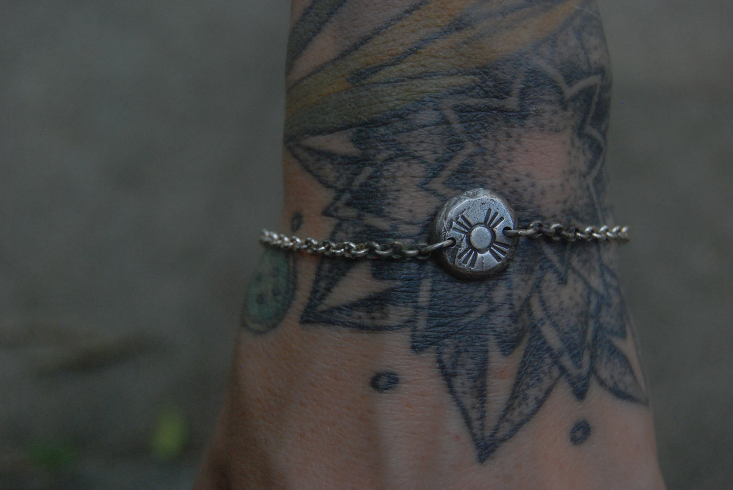 Rustic sun chain bracelet