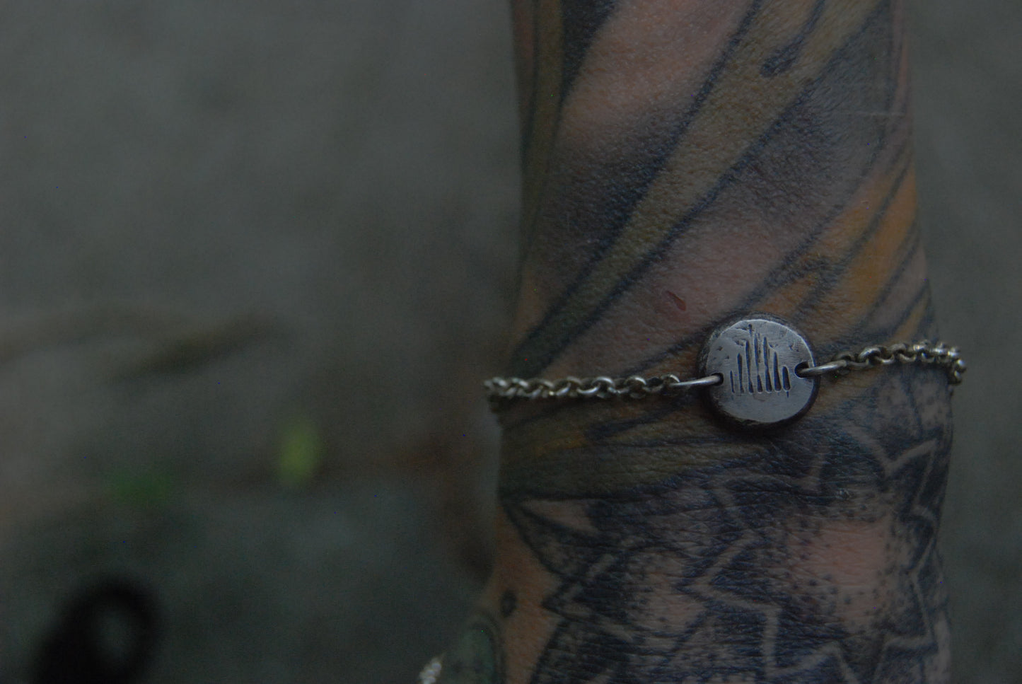 Rustic rain chain bracelet