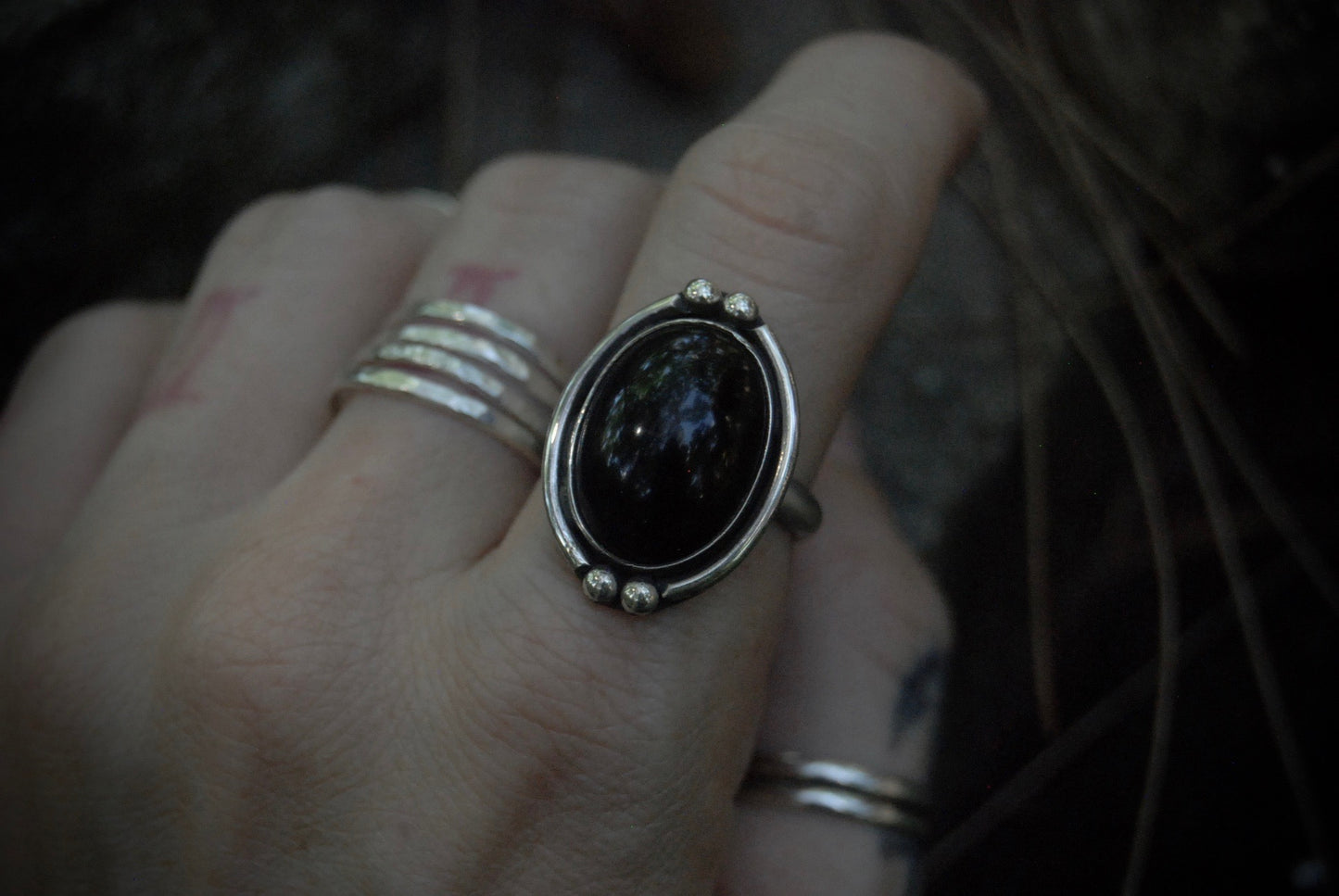 oval onyx ring |size- 8|