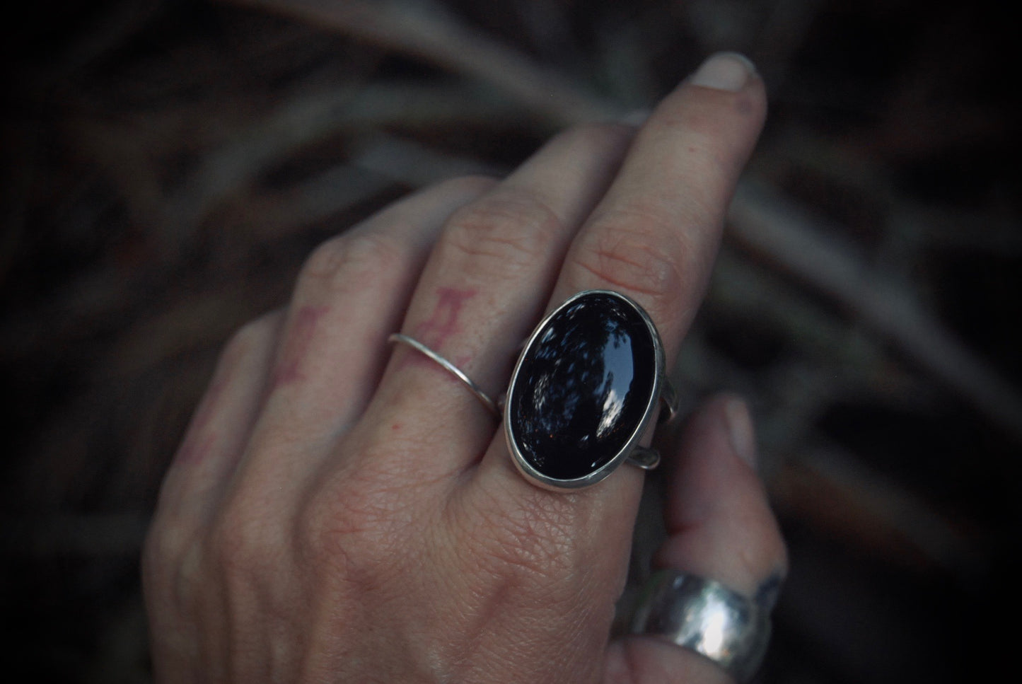 Simple Onyx Ring sz- 10.5